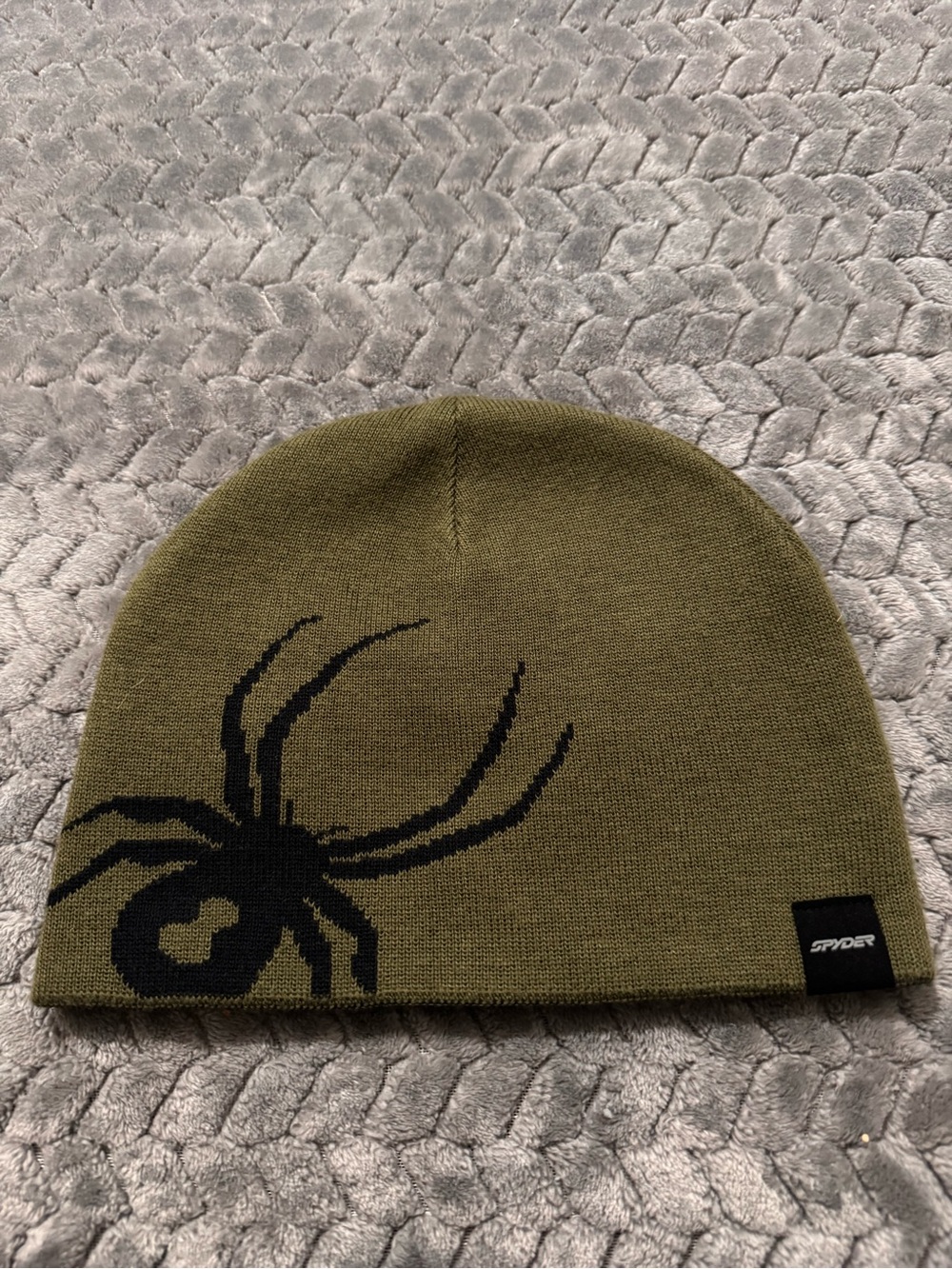 Spyder Olive & Black Spider Knit Beanie